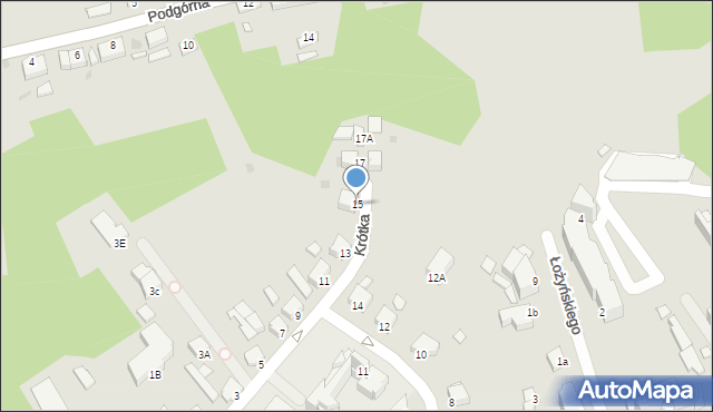 Chełmno, Krótka, 15, mapa Chełmno