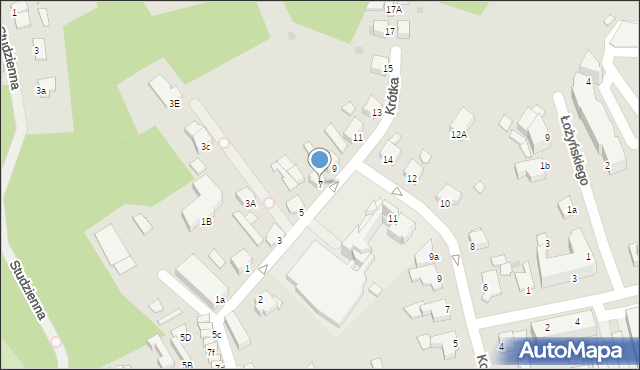 Chełmno, Krótka, 7, mapa Chełmno