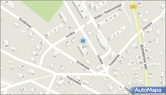 Chocianów, Krótka, 10, mapa Chocianów