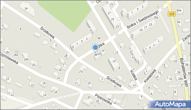 Chocianów, Krótka, 16, mapa Chocianów