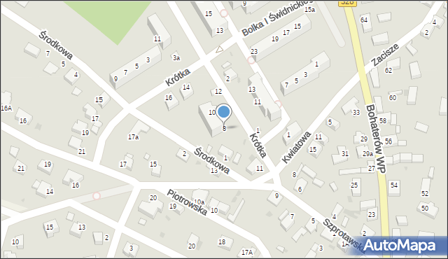 Chocianów, Krótka, 8, mapa Chocianów