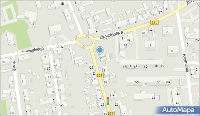Chodzież, Krasińskiego Zygmunta, 20, mapa Chodzież
