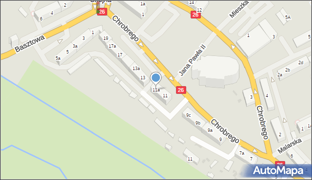 Chojna, Króla Bolesława Chrobrego, 11a, mapa Chojna