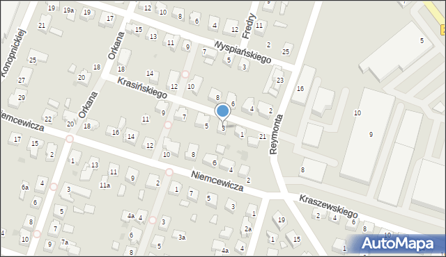 Chojnice, Krasińskiego, 3, mapa Chojnic