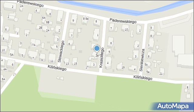 Chojnów, Krasickiego Ignacego, bp., 2a, mapa Chojnów
