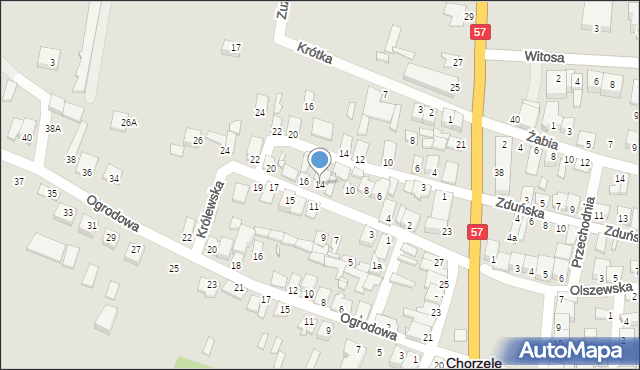 Chorzele, Królewska, 14, mapa Chorzele