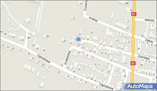 Chorzele, Królewska, 22, mapa Chorzele