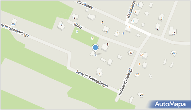 Chorzele, Królowej Jadwigi, 2, mapa Chorzele