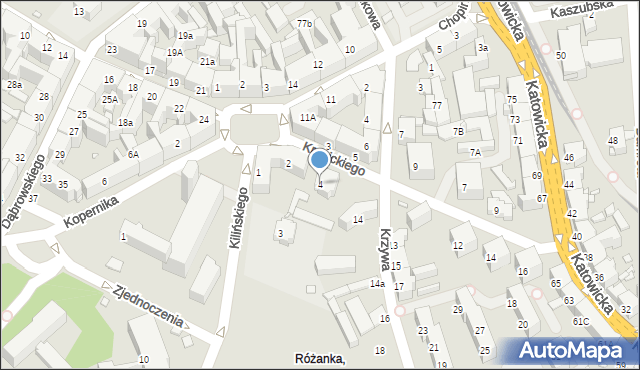 Chorzów, Krasickiego Ignacego, bp., 4, mapa Chorzów