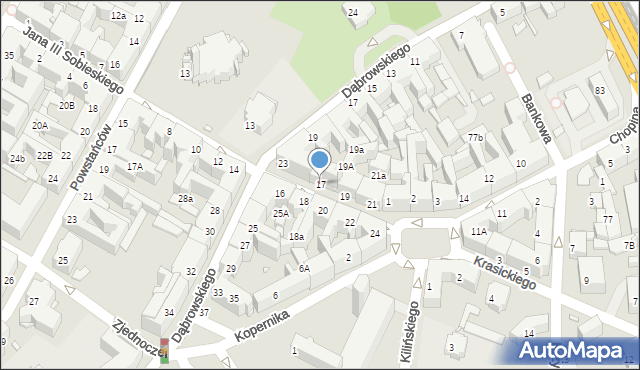 Chorzów, Króla Jana III Sobieskiego, 17, mapa Chorzów