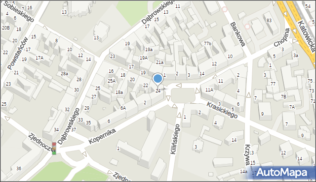 Chorzów, Króla Jana III Sobieskiego, 24, mapa Chorzów