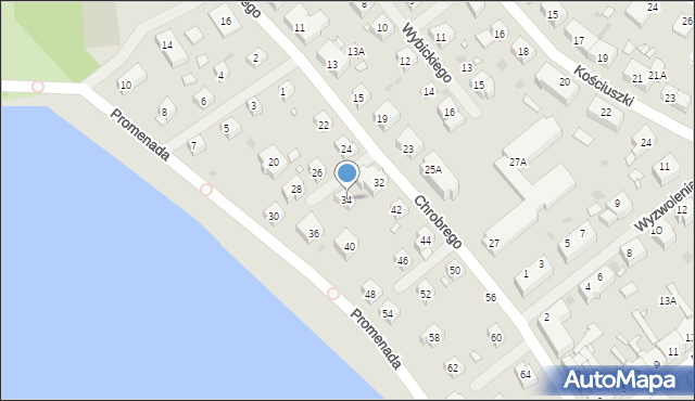 Choszczno, Króla Bolesława Chrobrego, 34, mapa Choszczno