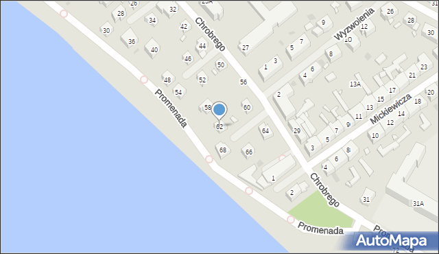 Choszczno, Króla Bolesława Chrobrego, 62, mapa Choszczno