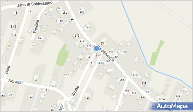 Chruszczobród, Krótka, 1, mapa Chruszczobród