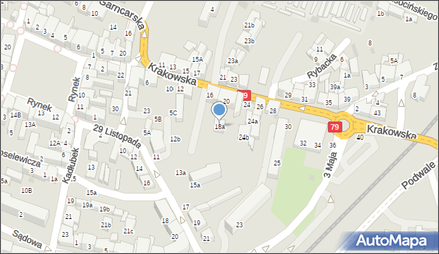 Chrzanów, Krakowska, 18a, mapa Chrzanów