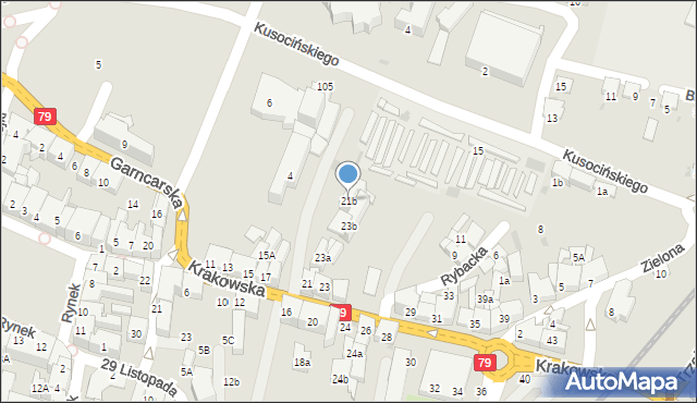 Chrzanów, Krakowska, 21b, mapa Chrzanów