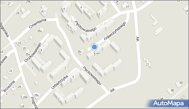 Chrzanów, Krawczyńskiego Zdzisława, dr., 2, mapa Chrzanów