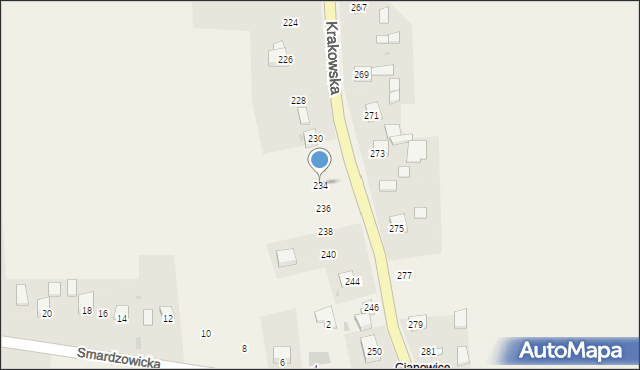 Cianowice, Krakowska, 234, mapa Cianowice