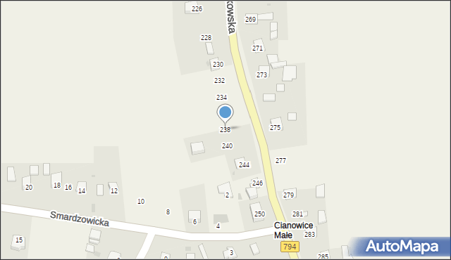 Cianowice, Krakowska, 238, mapa Cianowice