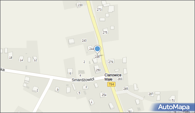 Cianowice, Krakowska, 246, mapa Cianowice