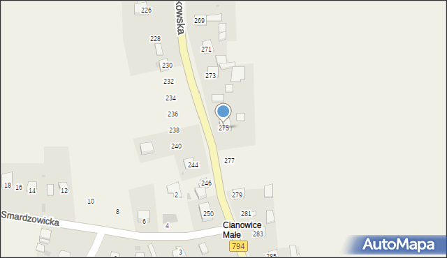 Cianowice, Krakowska, 275, mapa Cianowice