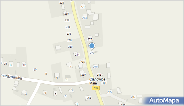 Cianowice, Krakowska, 277, mapa Cianowice