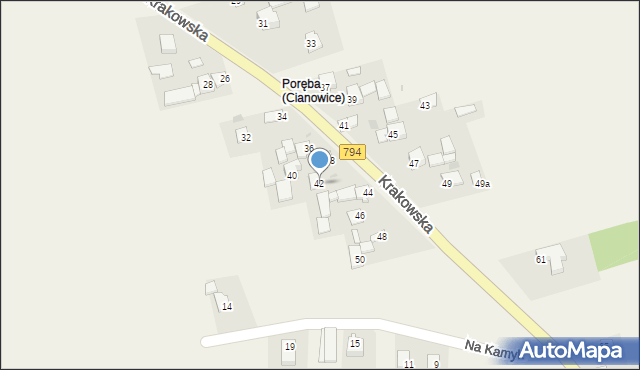 Cianowice, Krakowska, 42, mapa Cianowice