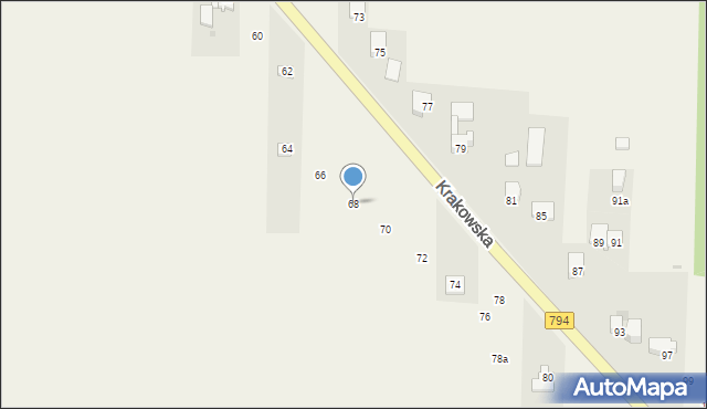Cianowice, Krakowska, 68, mapa Cianowice