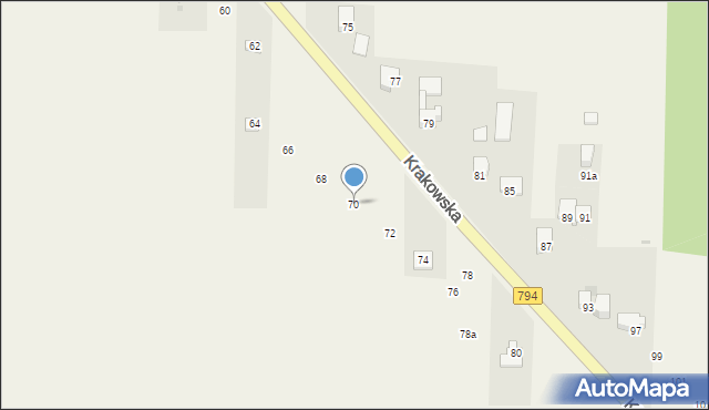 Cianowice, Krakowska, 70, mapa Cianowice