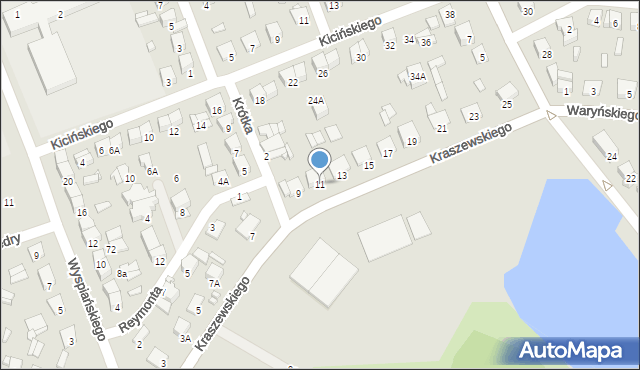 Ciechanów, Kraszewskiego Józefa Ignacego, 11, mapa Ciechanów