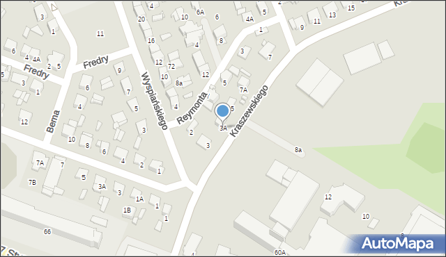 Ciechanów, Kraszewskiego Józefa Ignacego, 3A, mapa Ciechanów