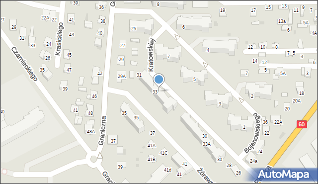 Ciechanów, Kratowskiej Julii, 33, mapa Ciechanów