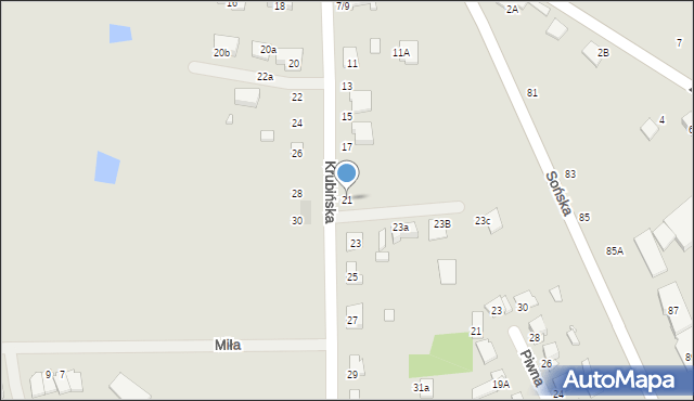 Ciechanów, Krubińska, 21, mapa Ciechanów