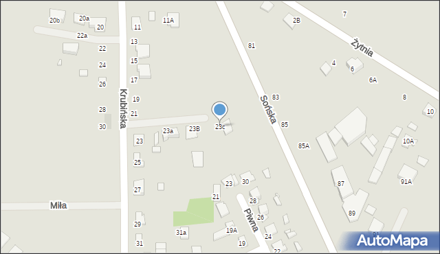 Ciechanów, Krubińska, 23c, mapa Ciechanów