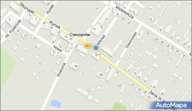 Cieszanów, Króla Jana III Sobieskiego, 4, mapa Cieszanów