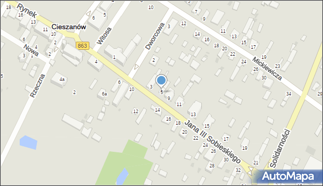 Cieszanów, Króla Jana III Sobieskiego, 5, mapa Cieszanów