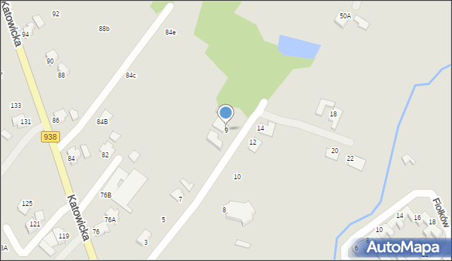 Cieszyn, Krokusów, 9, mapa Cieszyna