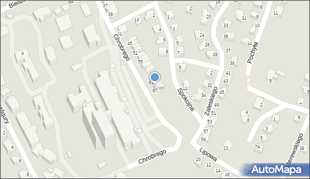 Cieszyn, Króla Bolesława Chrobrego, 65, mapa Cieszyna