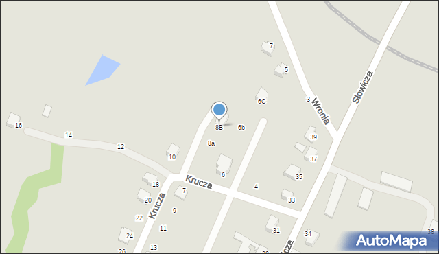 Cieszyn, Krucza, 8B, mapa Cieszyna