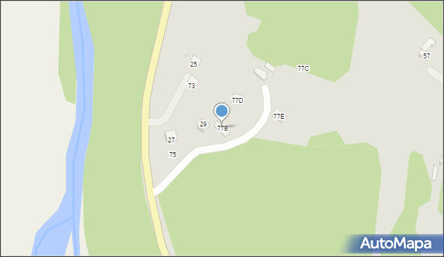 Ciężkowice, Krynicka, 77B, mapa Ciężkowice