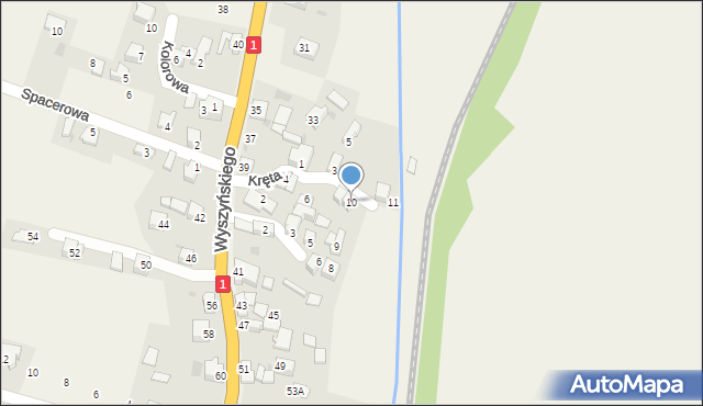 Cisiec, Kręta, 10, mapa Cisiec