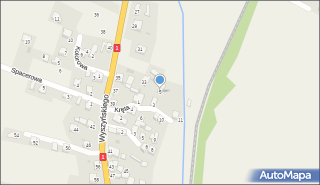 Cisiec, Kręta, 5, mapa Cisiec