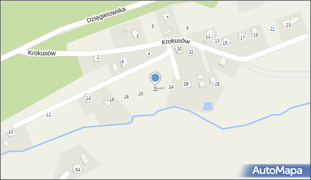 Cisownica, Krokusów, 22, mapa Cisownica