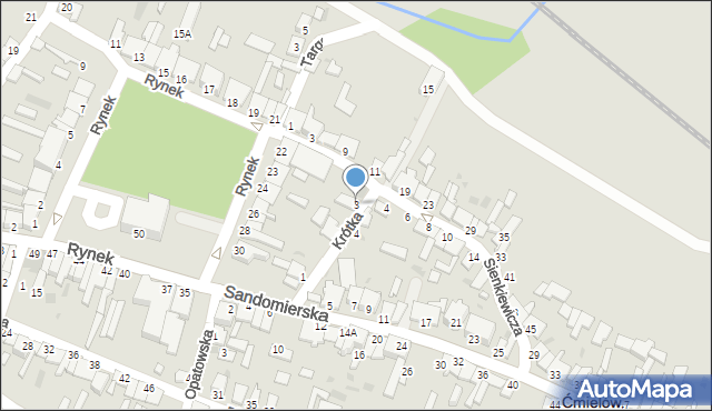 Ćmielów, Krótka, 3, mapa Ćmielów