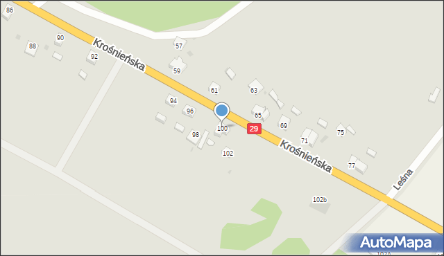Cybinka, Krośnieńska, 100, mapa Cybinka