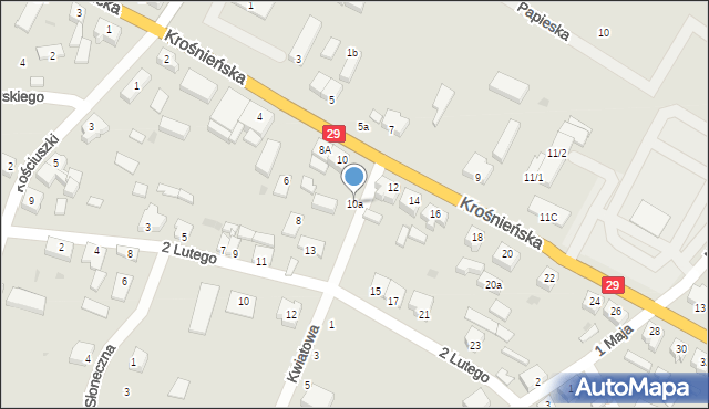Cybinka, Krośnieńska, 10a, mapa Cybinka