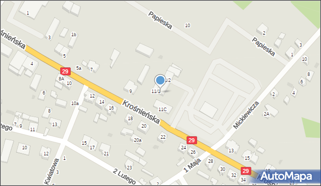 Cybinka, Krośnieńska, 11/4, mapa Cybinka