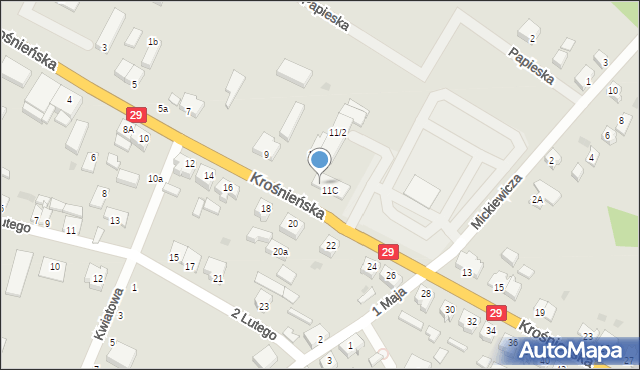 Cybinka, Krośnieńska, 11a, mapa Cybinka