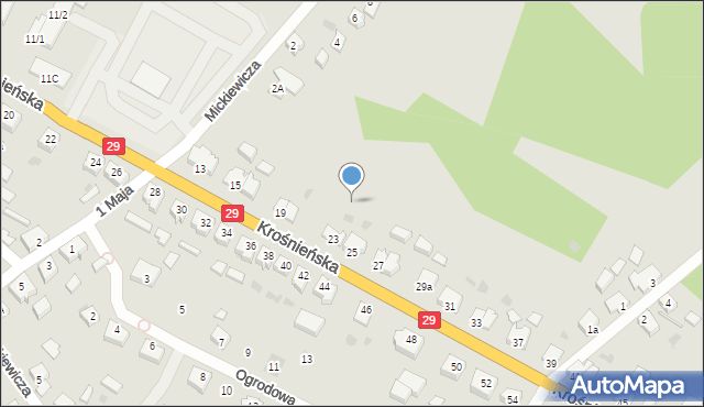 Cybinka, Krośnieńska, 23a, mapa Cybinka