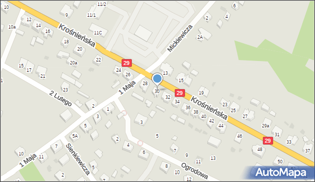 Cybinka, Krośnieńska, 30, mapa Cybinka